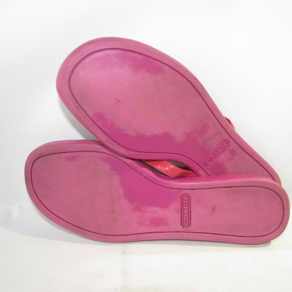 Coach LINDY Size 8 Pink Flip Flops Womens B3B8 - Picture 8 of 8